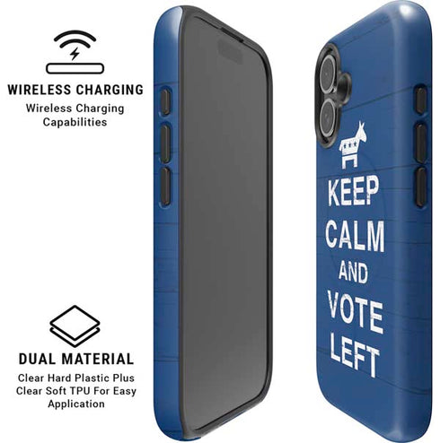 Keep Calm And Vote Left iPhone 16 Plus Magsafe Impact Case